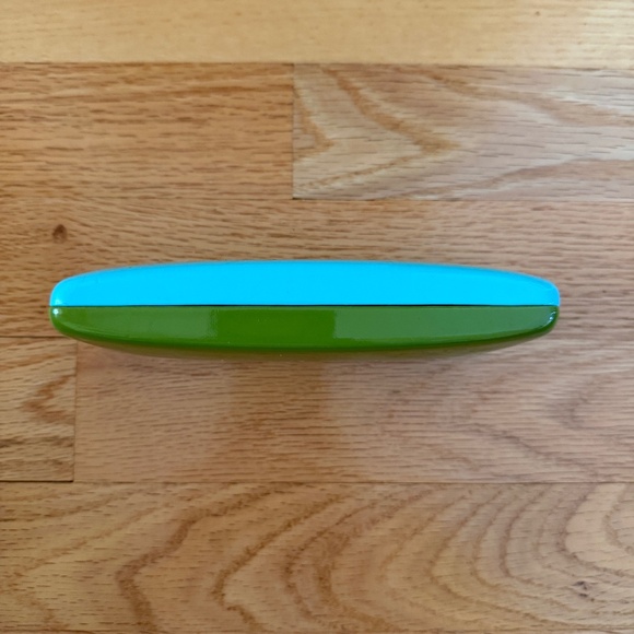 Kate Spade Eyeglass Case Clam Shell Hinged Turquoise Blue Green - Picture 3 of 8